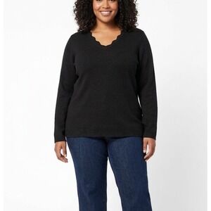 New Cable & Gauge size XL Black Sparkling Long Sleeve Cozy Knit Sweater